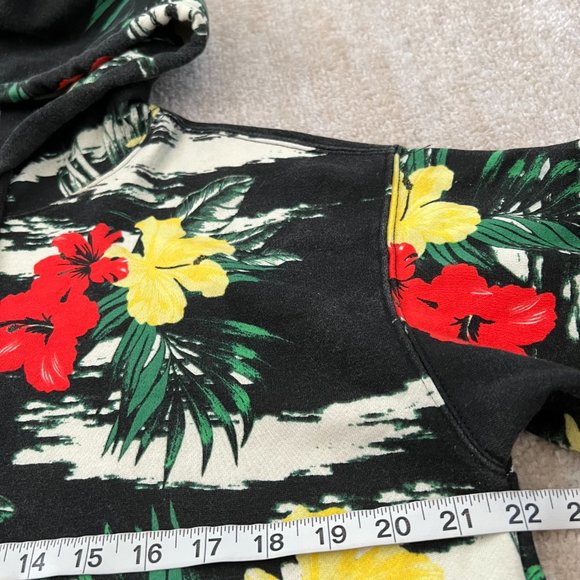 Floral Print Cropped Hoodie - Picture 6 of 9